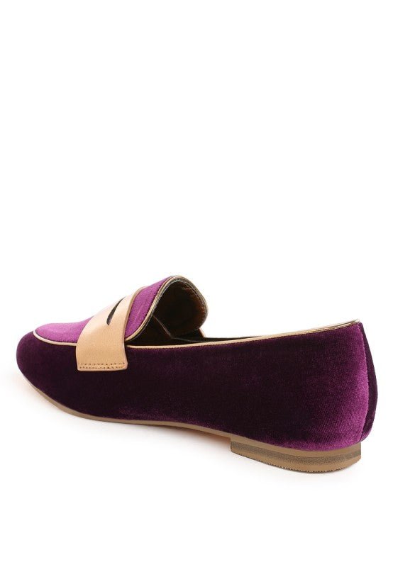 Malta Penny Strap Velvet Loafers - Demented Sisters