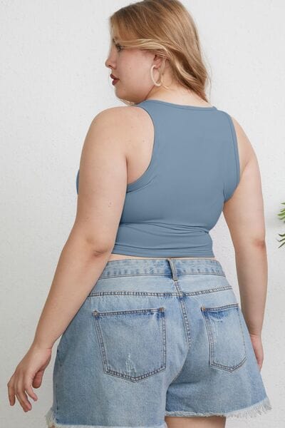 Basic Bae Full Size Round Neck Slim Tank - Demented Sisters