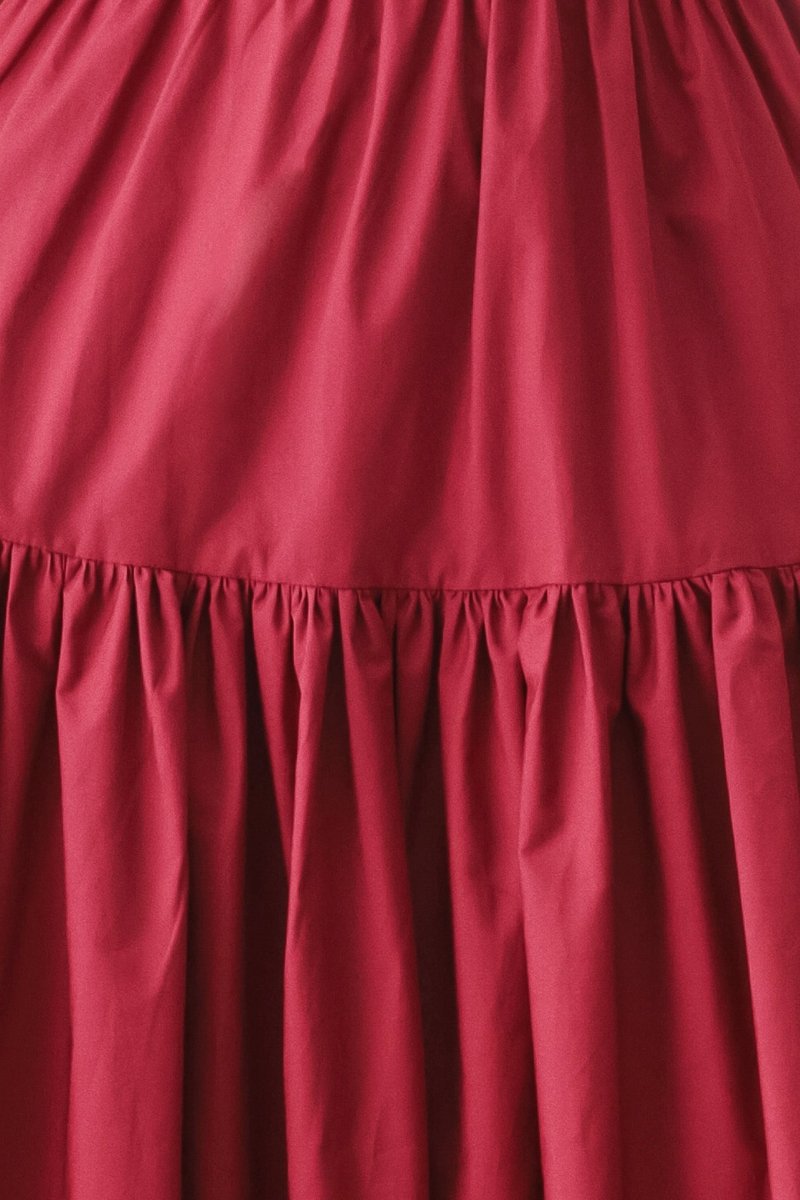 BERRY ROMANCE WOVEN MIDI DRESS - Demented Sisters