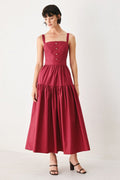 BERRY ROMANCE WOVEN MIDI DRESS - Demented Sisters