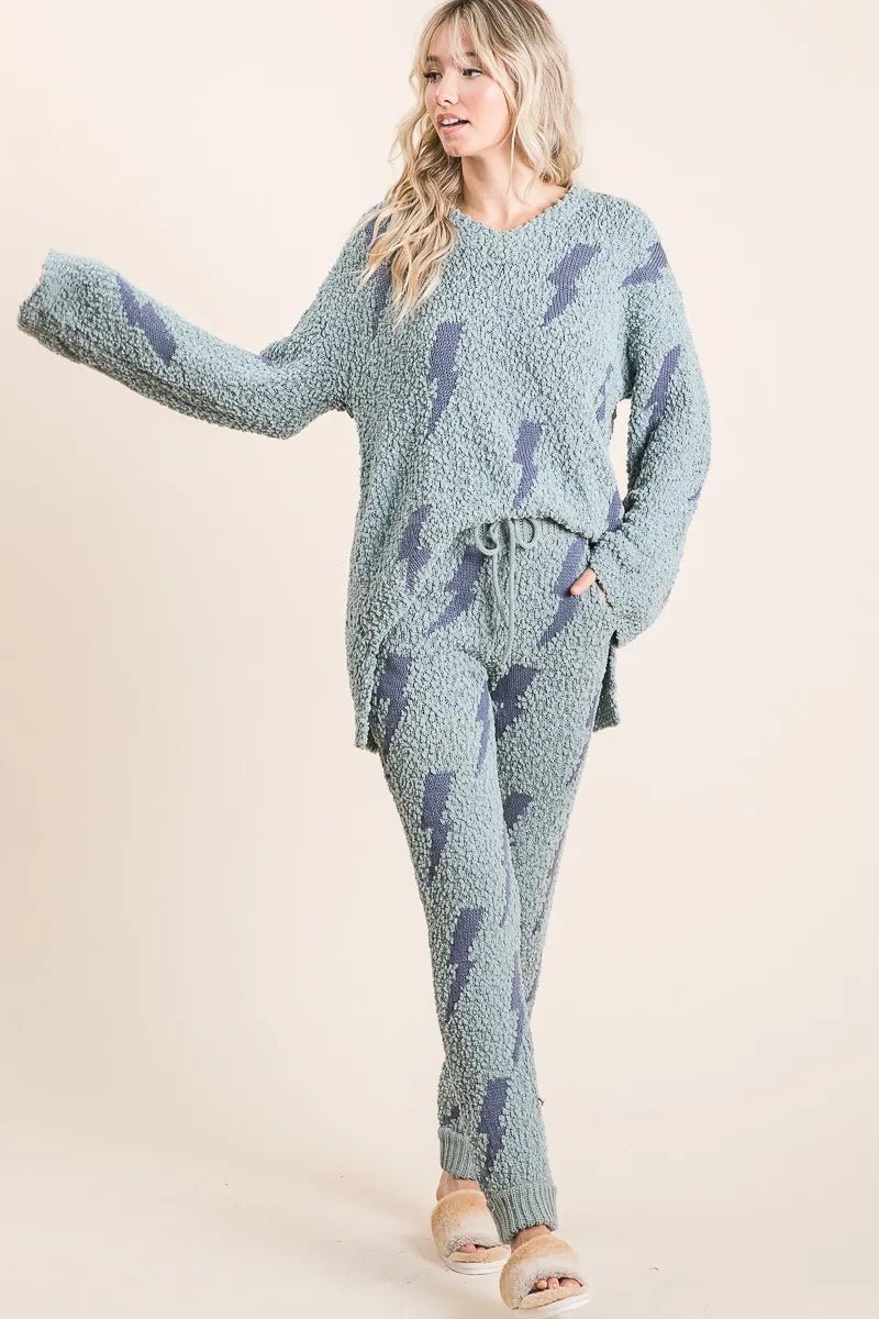 BiBi Cozy Soft Hairy Popcorn Sweater Pants - Demented Sisters