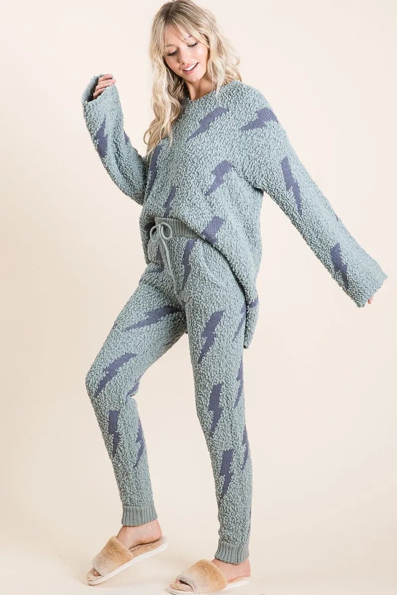 BiBi Cozy Soft Hairy Popcorn Sweater Pants - Demented Sisters