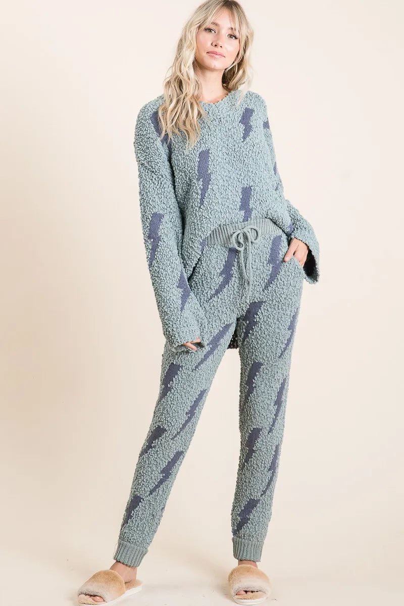 BiBi Cozy Soft Hairy Popcorn Sweater Pants - Demented Sisters