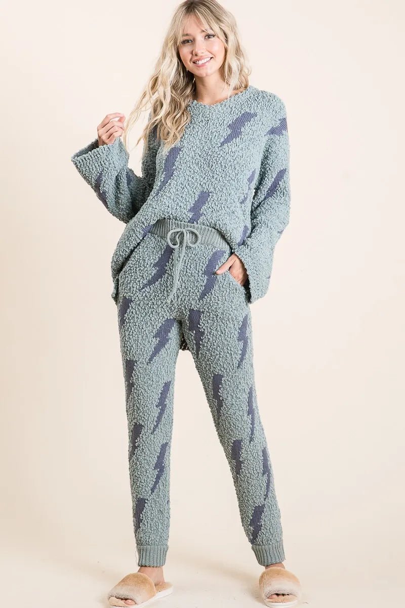 BiBi Cozy Soft Hairy Popcorn Sweater Pants - Demented Sisters