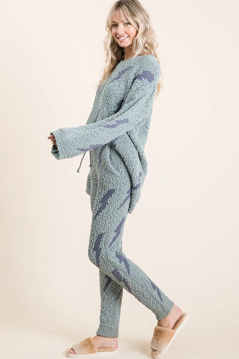 BiBi Cozy Soft Hairy Popcorn Sweater Pants - Demented Sisters