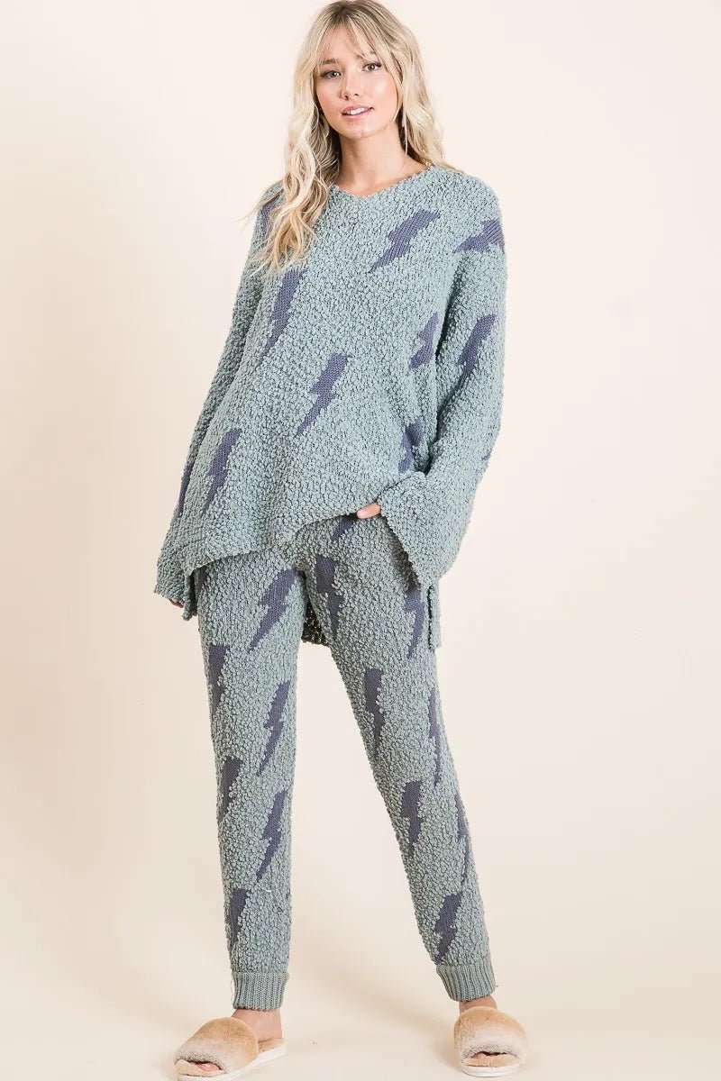 BiBi Cozy Soft Hairy Popcorn Sweater Pants - Demented Sisters