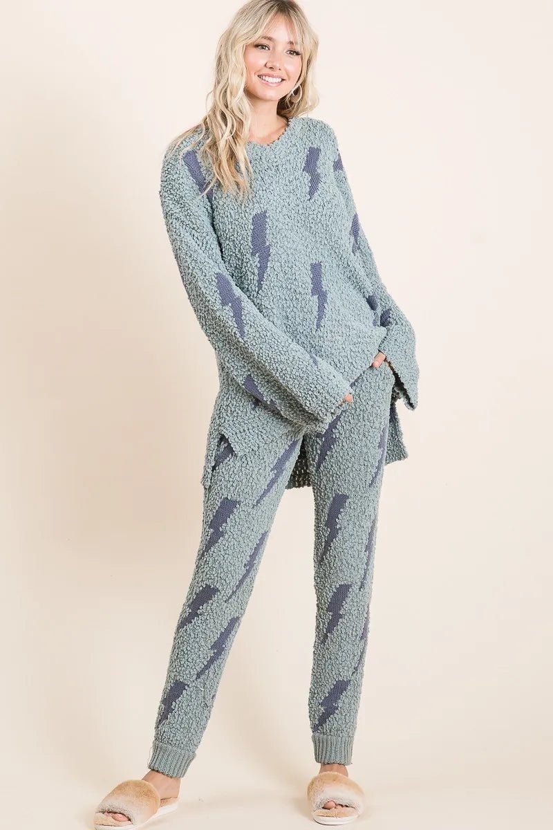 BiBi Cozy Soft Hairy Popcorn Sweater Pants - Demented Sisters