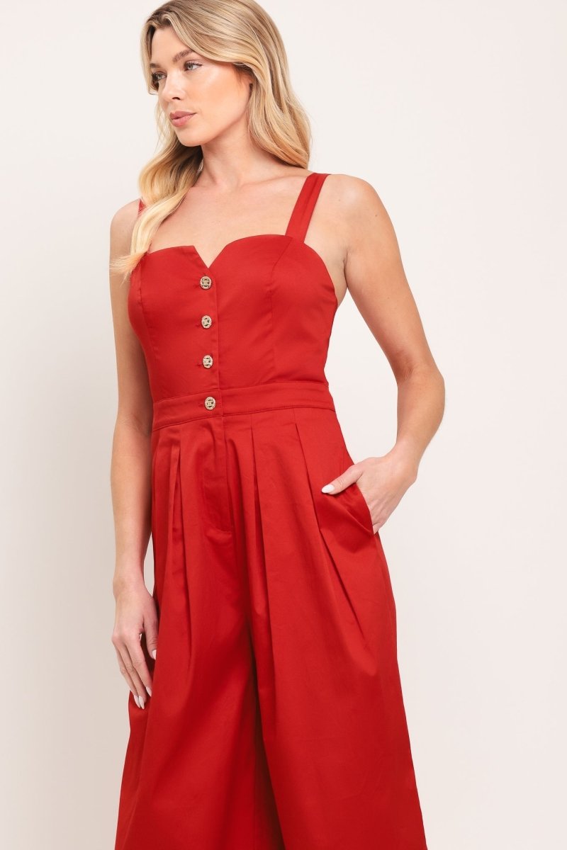BLACK TIE ROMANCE WOVEN JUMPSUIT - Demented Sisters