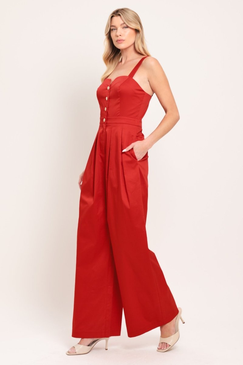 BLACK TIE ROMANCE WOVEN JUMPSUIT - Demented Sisters
