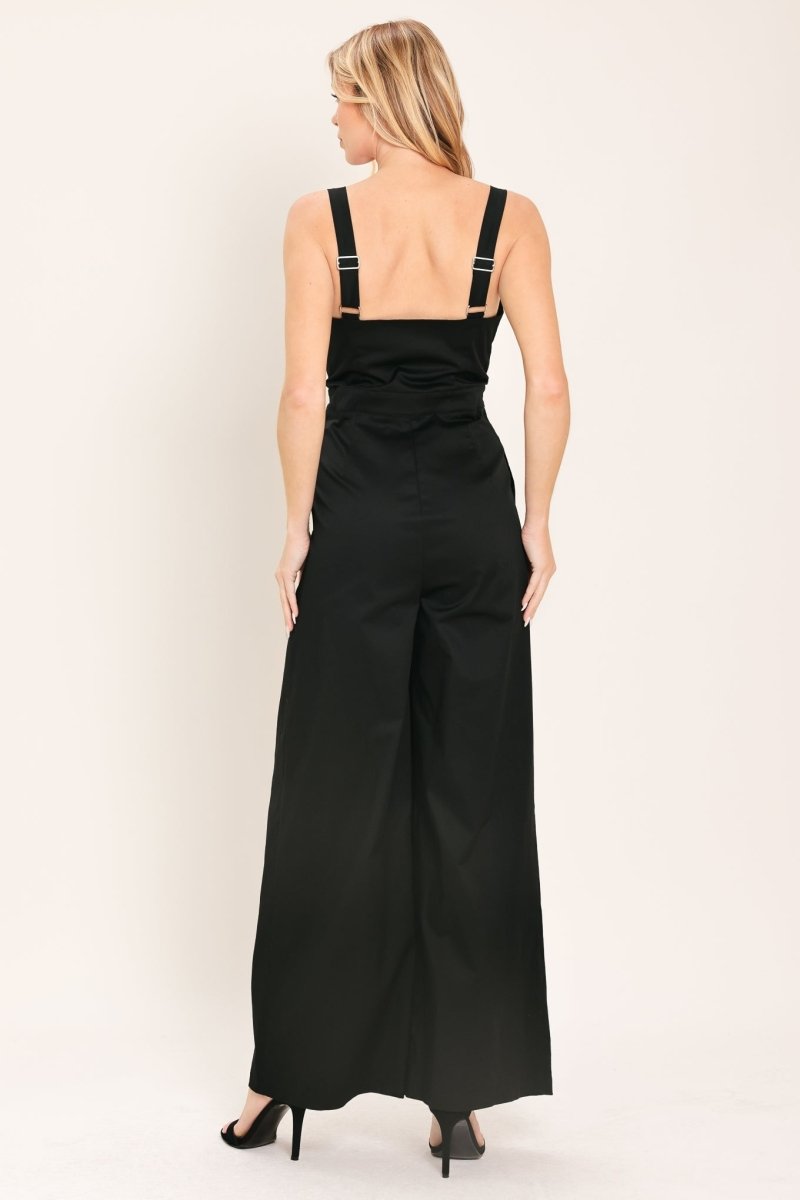 BLACK TIE ROMANCE WOVEN JUMPSUIT - Demented Sisters