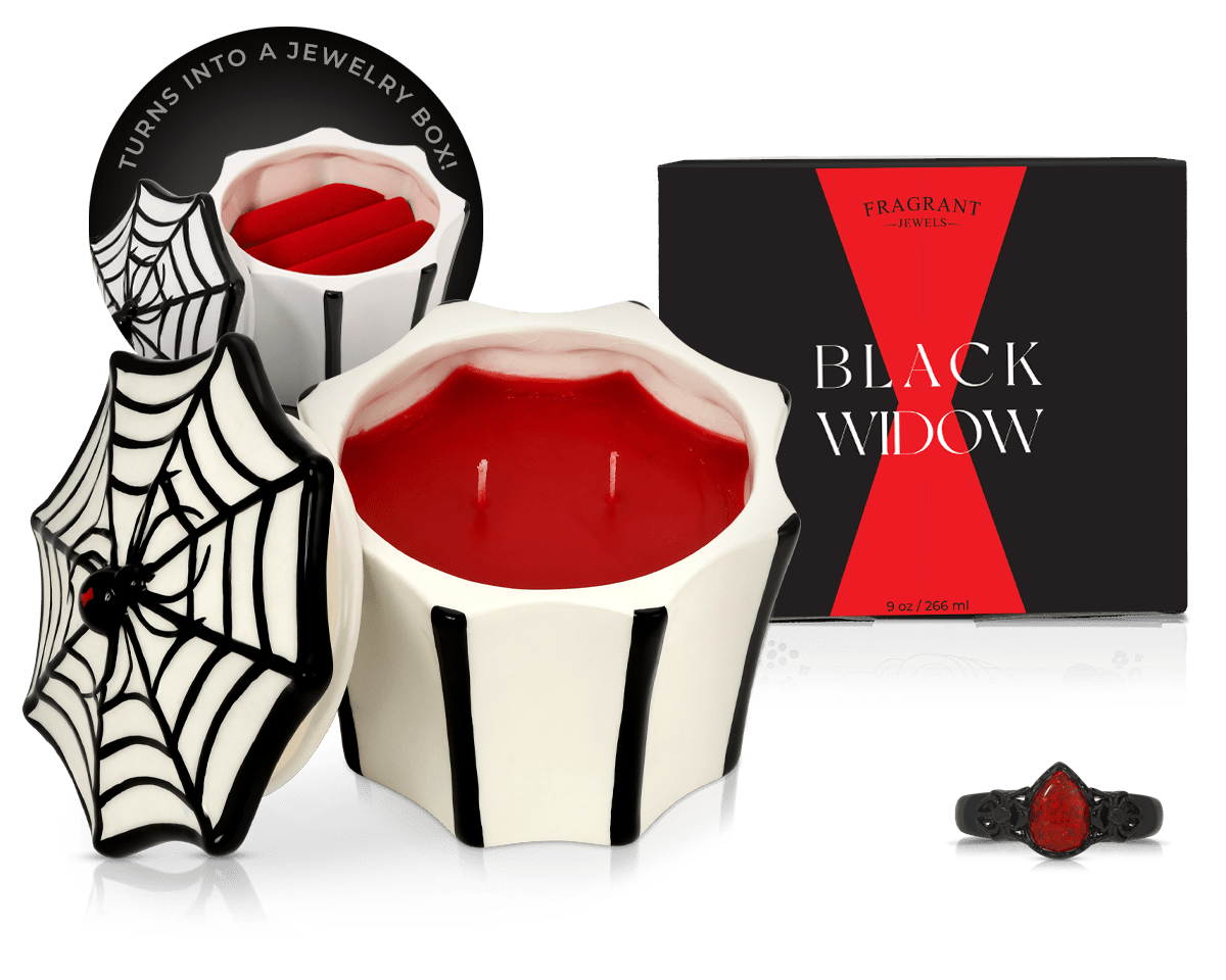Black Widow - Jewel Candle Ceramic - Demented Sisters