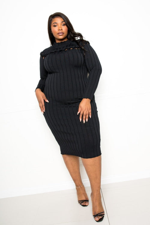 Bodycon Sweater Dress With Knot Detail - Demented Sisters