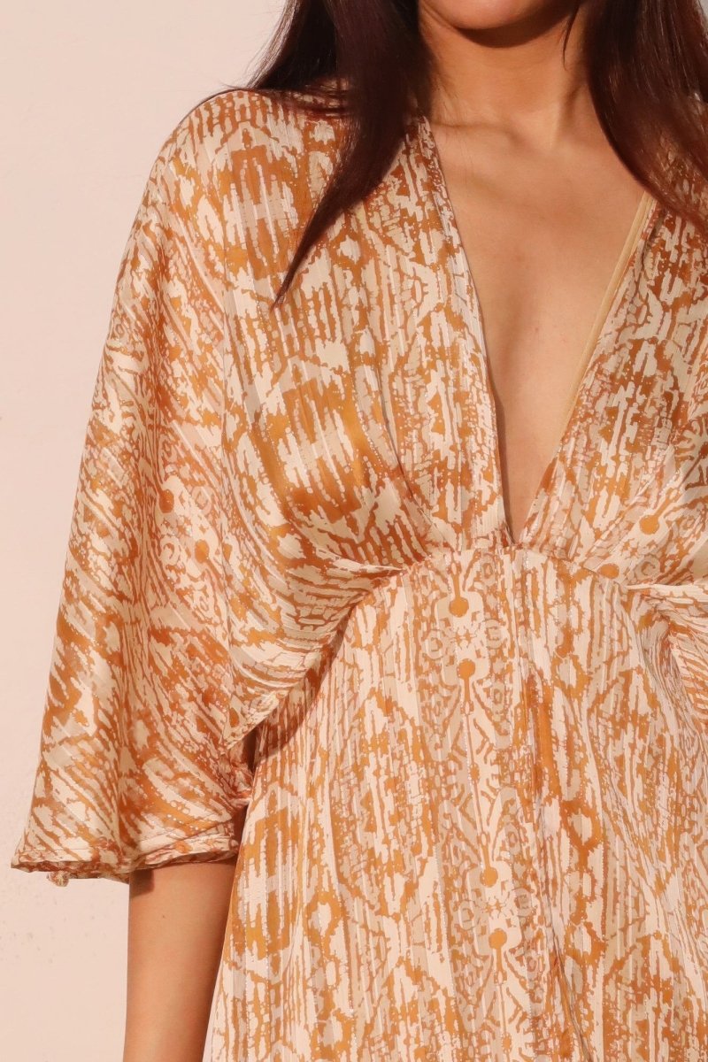 Bohemian Lurex Chiffon Cape Maxi Dress - Demented Sisters