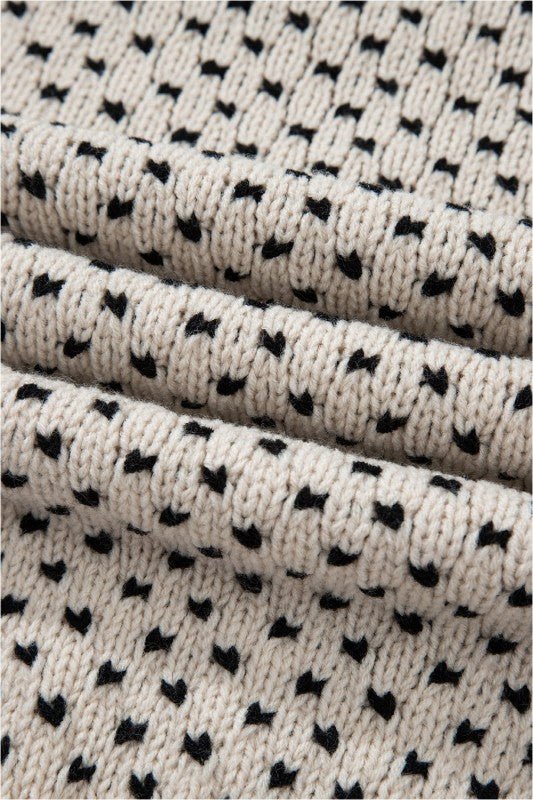 Bow Ribbed Edge Crewneck Long Sleeve Sweater - Demented Sisters