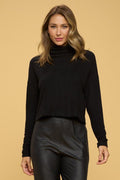 Brushed Knit Cowl Neck Long Sleeve Top - Demented Sisters