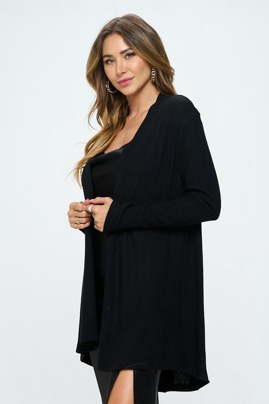 Brushed Knit Draped Cardigan with Cashmere Feel - Demented Sisters
