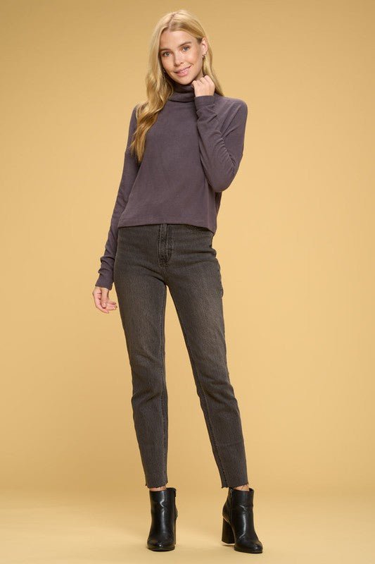 Brushed Knit Ivory Cowl Neck Long Sleeve Top - Demented Sisters