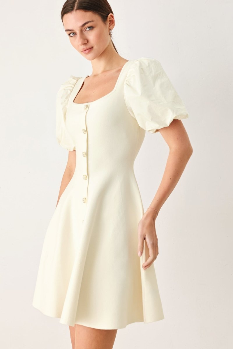 BUTTERCREAM DARLING SWEATER KNIT MINI DRESS - Demented Sisters