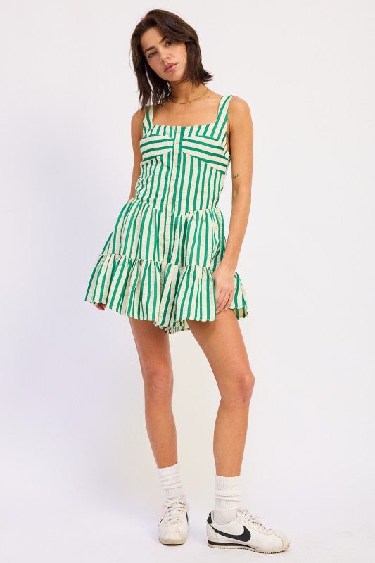 BUTTON UP PLACKET MINI ROMPER - Demented Sisters