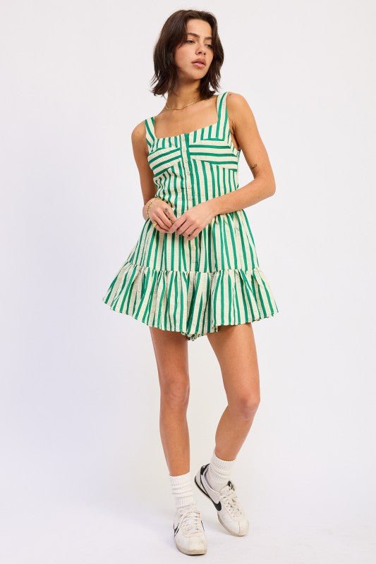 BUTTON UP PLACKET MINI ROMPER - Demented Sisters