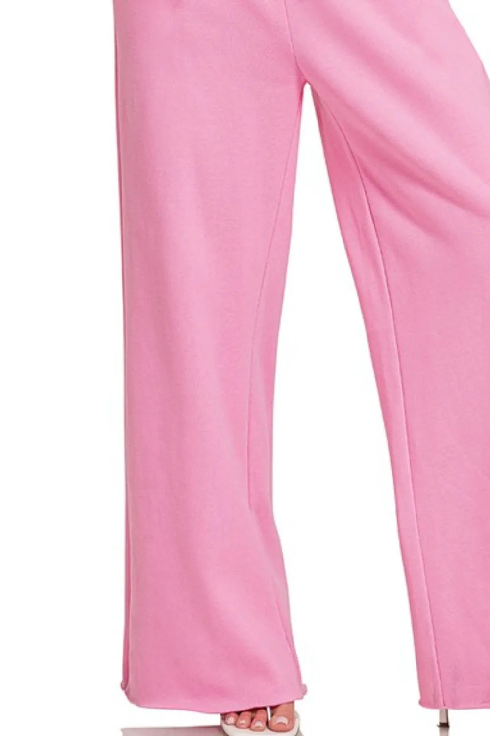 Zenana Fleece Exposed Seam Wide Leg Sweatpants - Demented Sisters