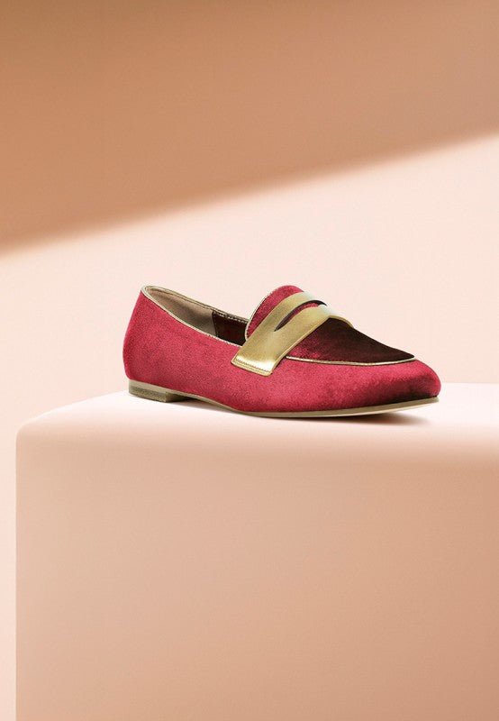 Malta Penny Strap Velvet Loafers - Demented Sisters