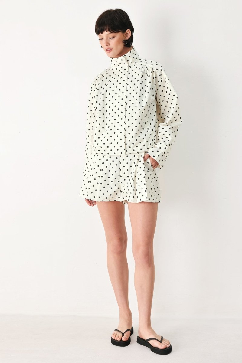 CHAMPAGNE DOTS WOVEN SHORTS - Demented Sisters