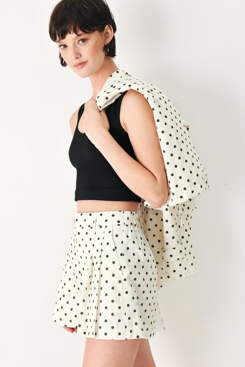 CHAMPAGNE DOTS WOVEN SHORTS - Demented Sisters