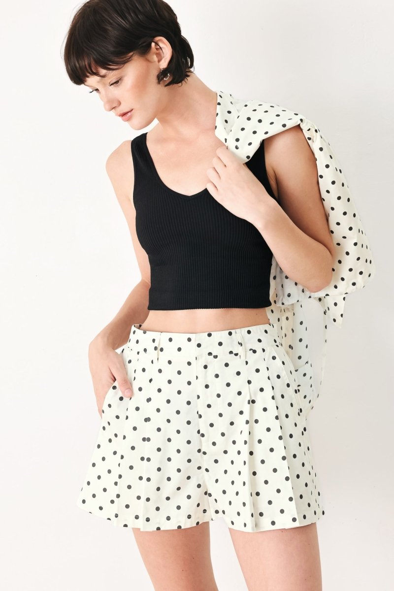 CHAMPAGNE DOTS WOVEN SHORTS - Demented Sisters