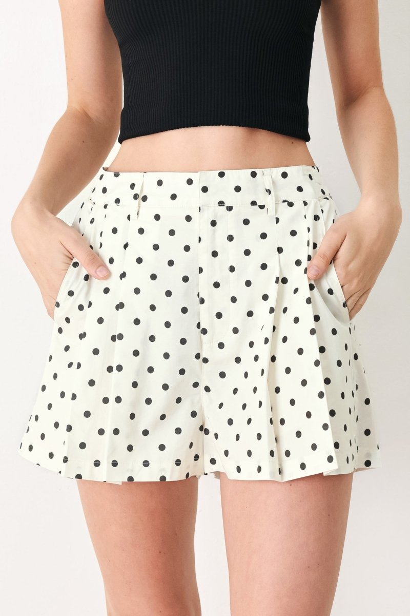 CHAMPAGNE DOTS WOVEN SHORTS - Demented Sisters