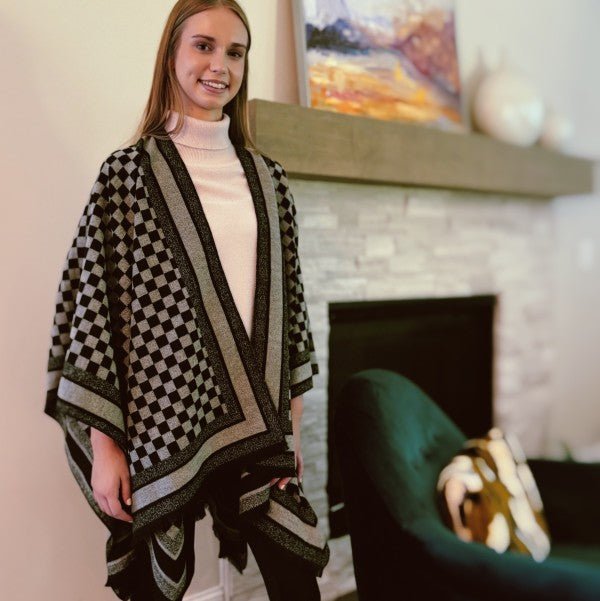 Checker Chic Ruana - Demented Sisters
