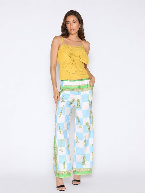 Checkmate Print Satin Pajama Pants - Demented Sisters