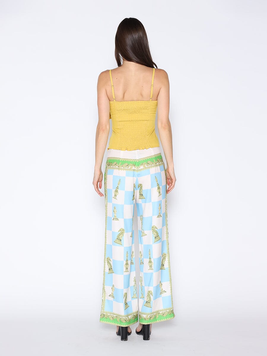 Checkmate Print Satin Pajama Pants - Demented Sisters