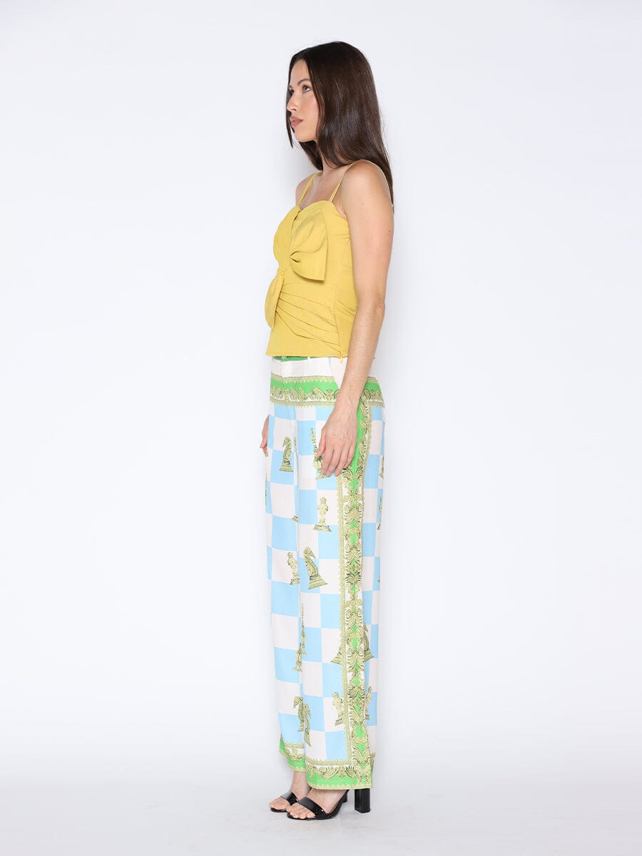 Checkmate Print Satin Pajama Pants - Demented Sisters
