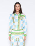 Checkmate Satin Long Sleeve Button Down Shirt - Demented Sisters