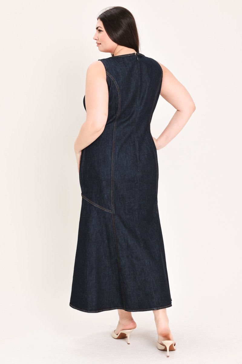 CHELSEA DENIM MIDI DRESS - Demented Sisters