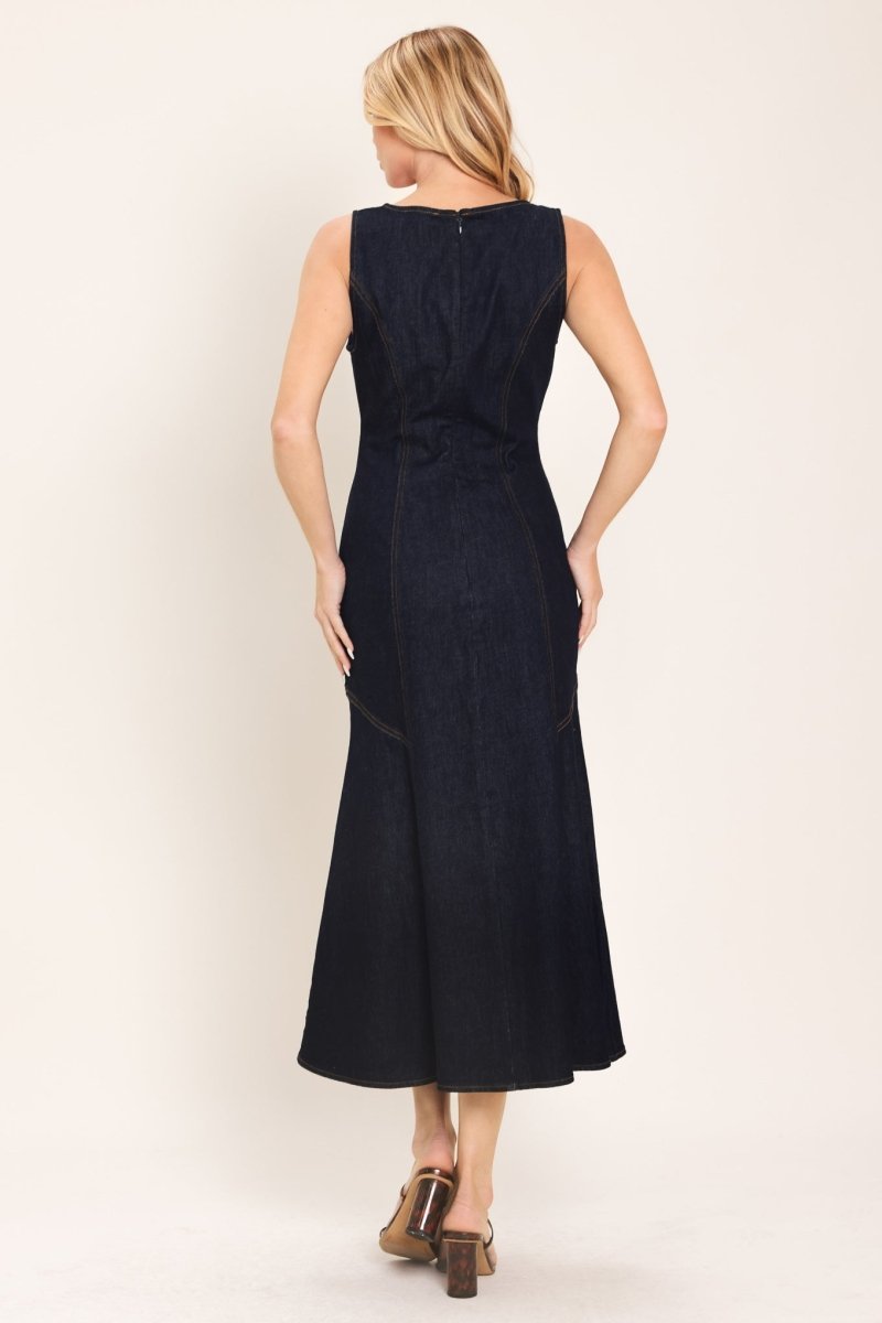 CHELSEA DENIM MIDI DRESS - Demented Sisters