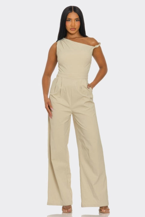 Chic Poise One-shoulder Jumpsuit - Demented Sisters