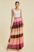 Color Block Maxi Skirt With Pockets - Demented Sisters