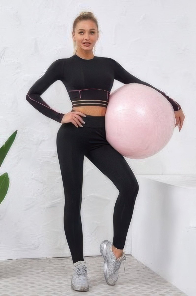 Color Block Two Piece Yoga Set - Demented Sisters