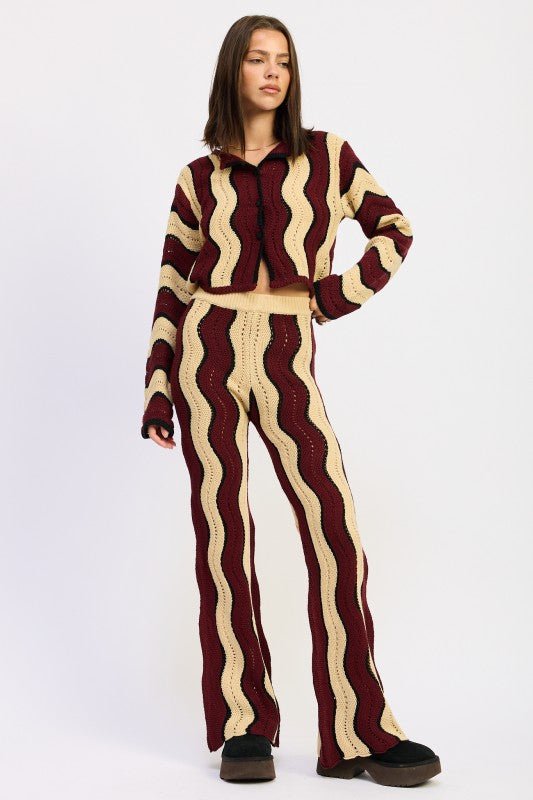 CONTRAST SWEATER CARDIGAN WITH COVERED BUTTONS - Demented Sisters