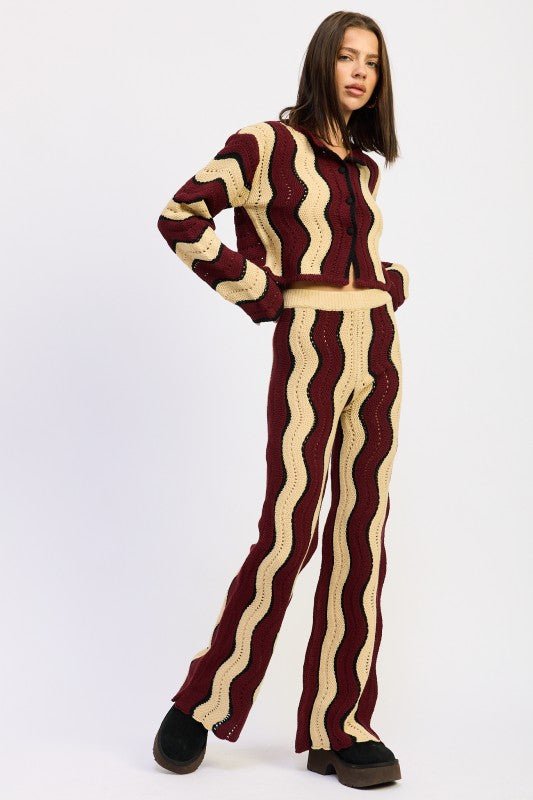 CONTRAST SWEATER CARDIGAN WITH COVERED BUTTONS - Demented Sisters