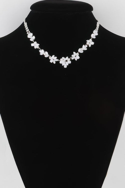 Crystal Flower Charm Necklace - Demented Sisters