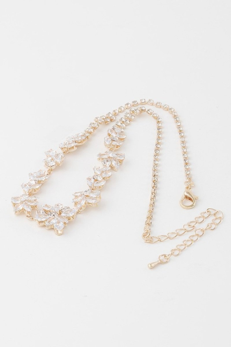 Crystal Flower Charm Necklace - Demented Sisters
