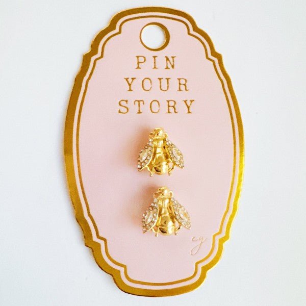 Crystal Winged Bee Brooch – Sparkling Insect - Inspi - Demented Sisters