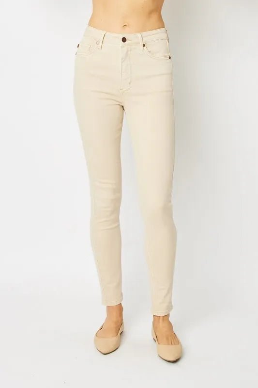 Judy Blue Full Size Garment Dyed Tummy Control Skinny Jeans - Demented Sisters