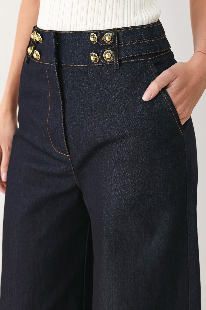 DARK INDIGO DENIM PANTS - Demented Sisters