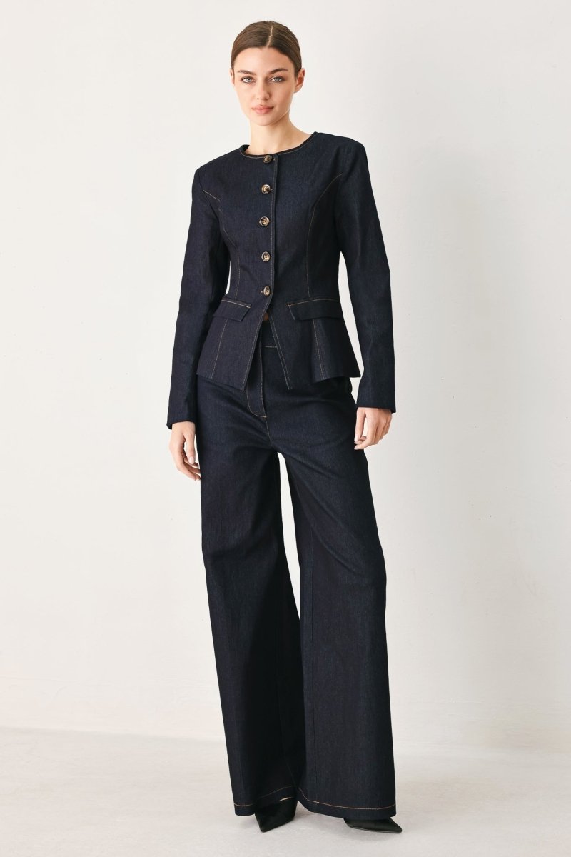 DARK INDIGO DENIM PANTS - Demented Sisters