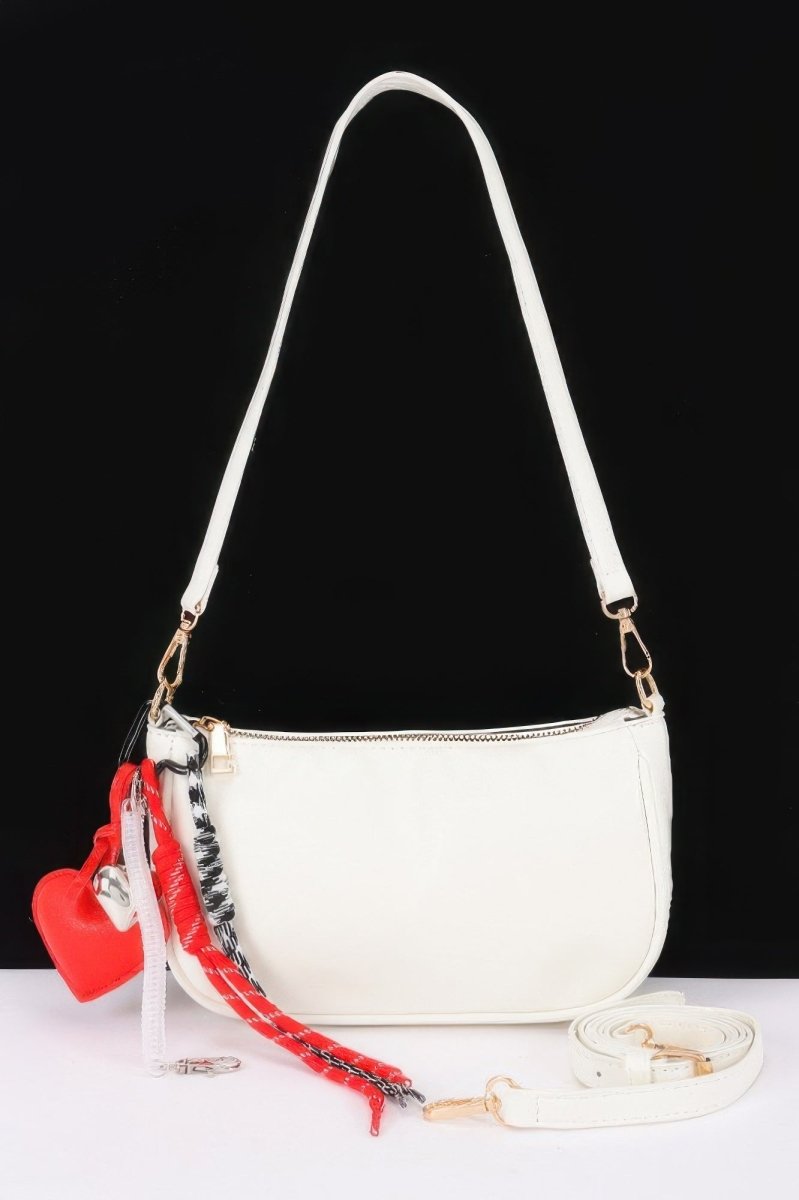 Decorative Charm Accent Shoulder Bag - Demented Sisters