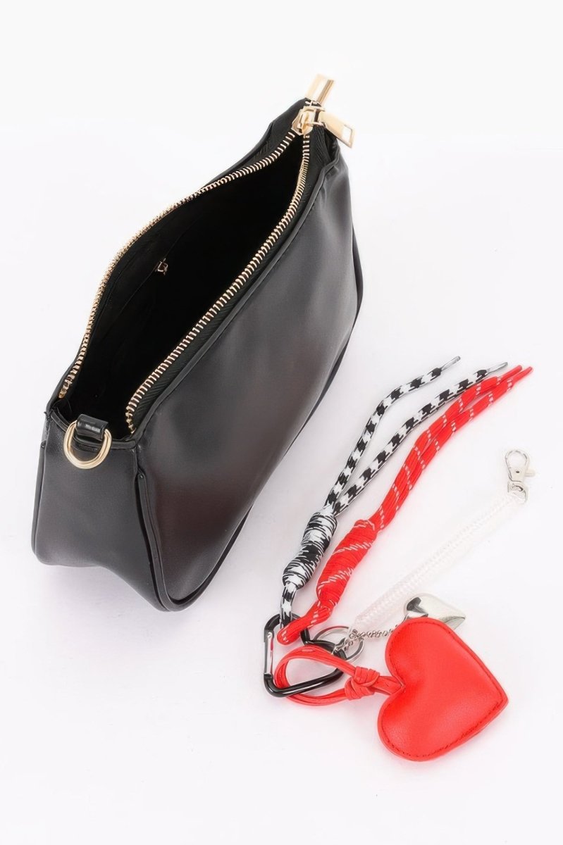 Decorative Charm Accent Shoulder Bag - Demented Sisters